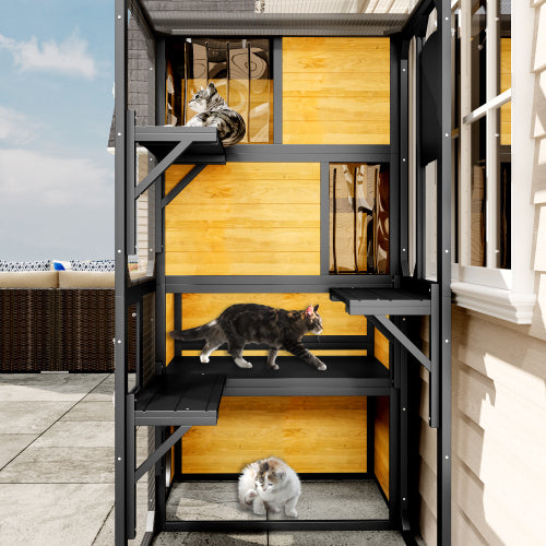 Large Cat Catio 4 Tiers Cat Enclosure Weatherproof