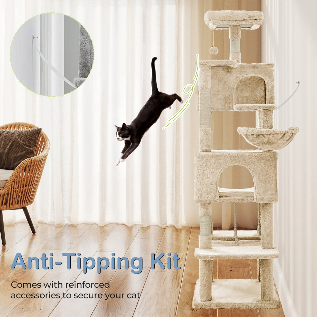 66 Inch Cat Tree Climbing Platform, Hammock by VetsPetStore