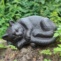 Antique Black Cast Iron Sleeping Cat Statue by Love My Pet