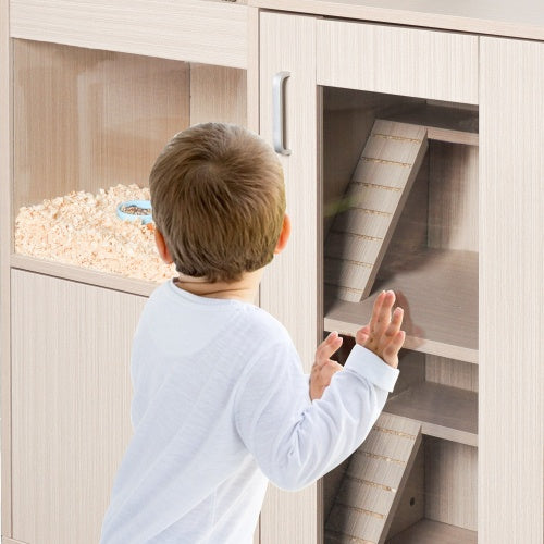 Guinea Pig Cage, 4 Tiers Hamster Cage Wooden With Lockers by Amazing Pet Bargains