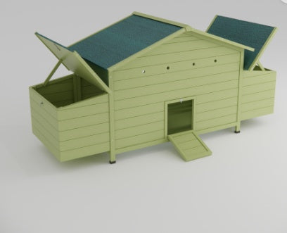 11.12 Square Feet Large Wooden Chicken Enclosure With 2 Free Range Doors, 2 Nest Boxes by Amazing Pet Bargains