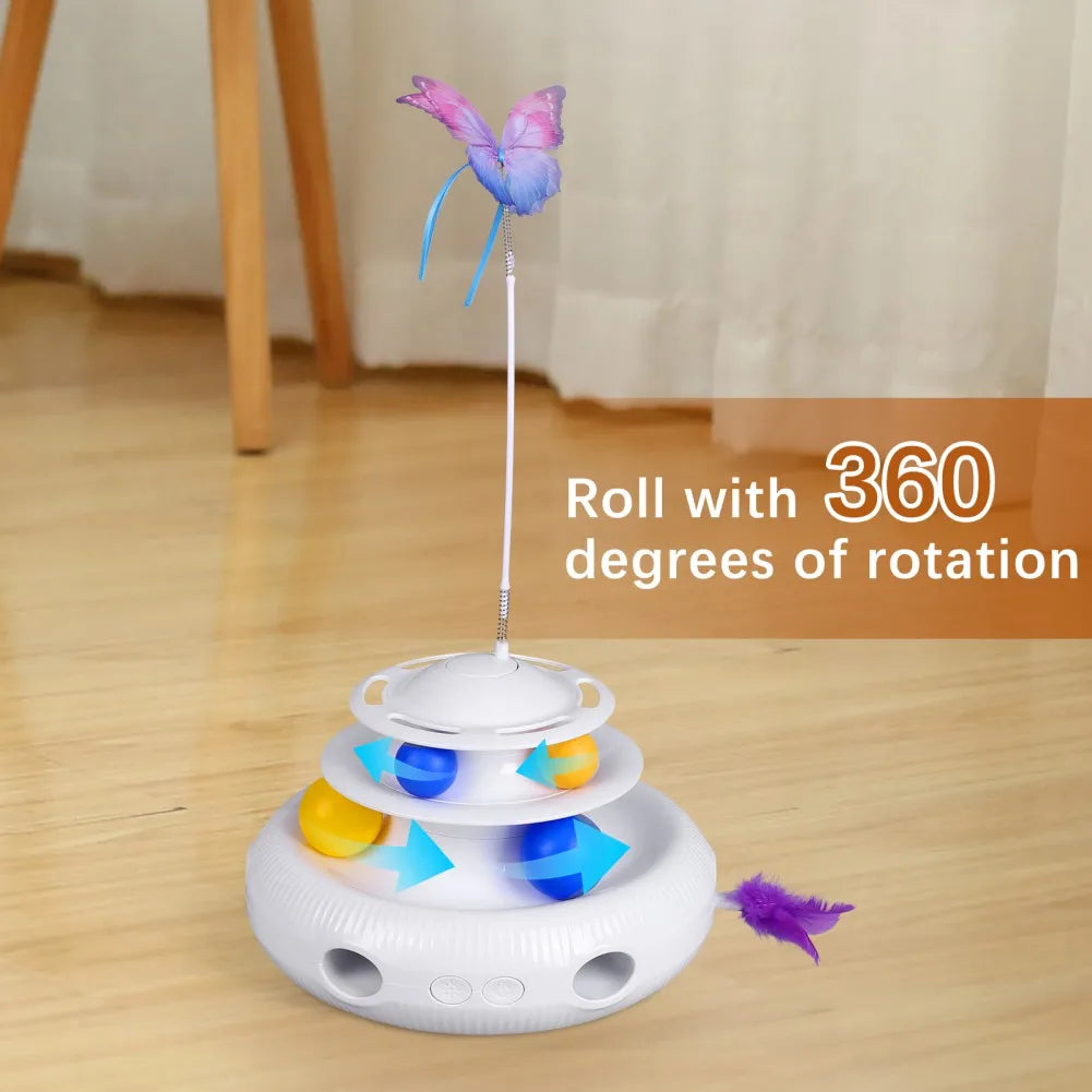 Interactive Cat Toys Automatic Butterfly Rotating Teaser by Love My Pet