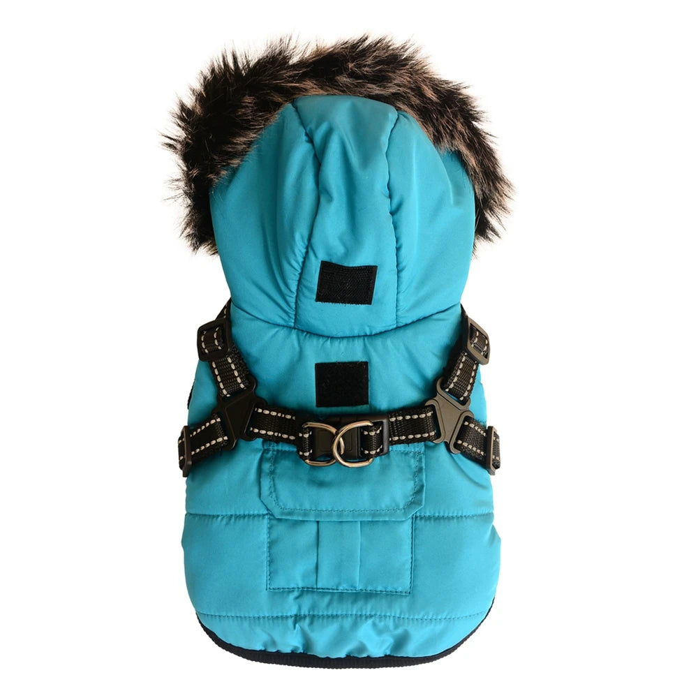 Waterproof Winter Pet Dog Clothes With Harness and Reflective strip by Love My Pet