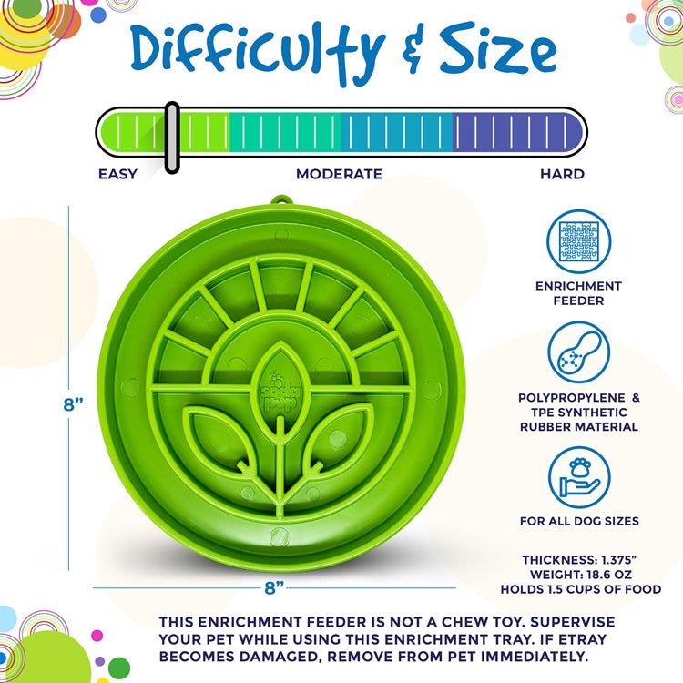 Garden Design eTray - Shallow Slow Feeder Dog Bowl for Enrichment | USA by SodaPup/True Dogs, LLC