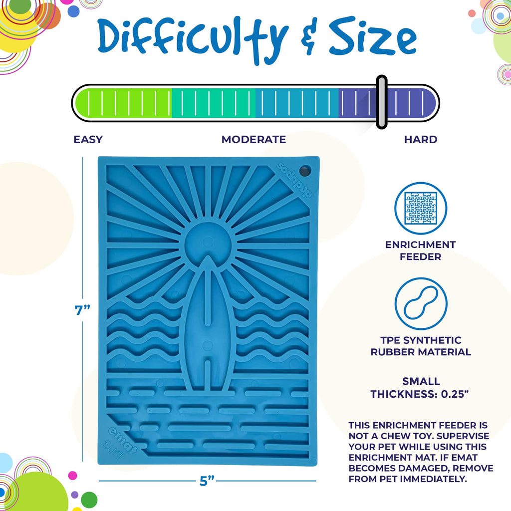 Surf's Up eMat - Small Lickmat for Dogs and Cats | Beach-Themed Design | SodaPup by SodaPup/True Dogs, LLC