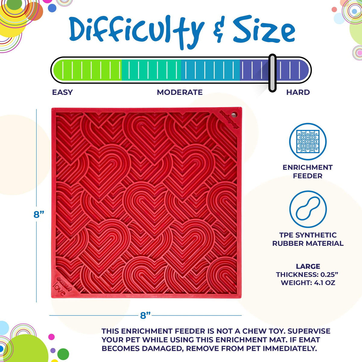 Love eMat - Enrichment Lick Mat for Dogs and Cats| Heart Design | SodaPup by SodaPup/True Dogs, LLC