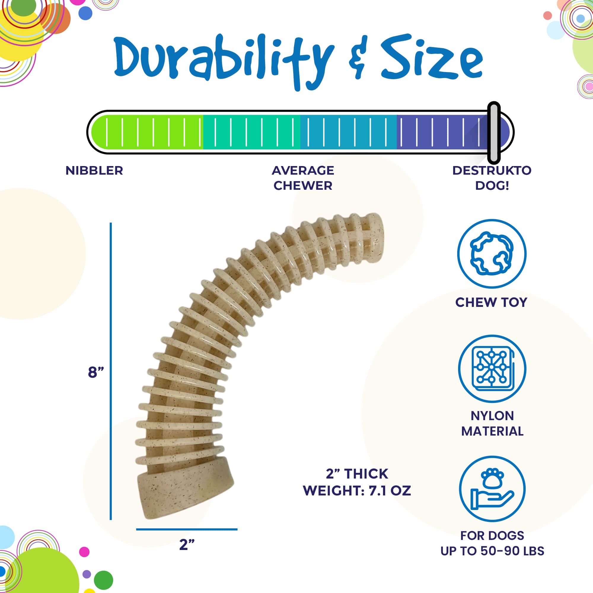 Flufflehorn Dental Antler - Indestructible Nylon Dog Chew Toy XL | USA Made by SodaPup/True Dogs, LLC