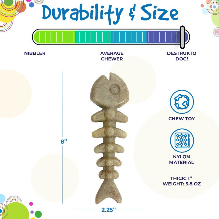Fish Bone Nylon Dog Toy for Aggressive Chewers | USA Made | SodaPup by SodaPup/True Dogs, LLC
