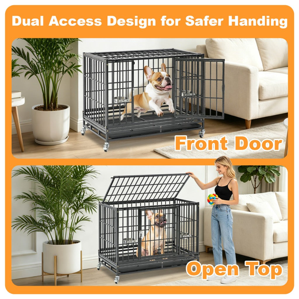 37" Stackable Heavy Duty Dog Crate 371D07 by Homey Pet Official