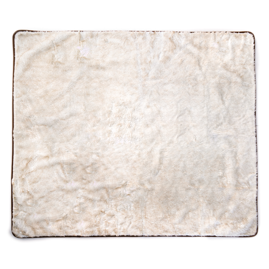 PupProtector™ Summer Short Fur Waterproof Throw Blanket - White with Brown Accents by Paw.com