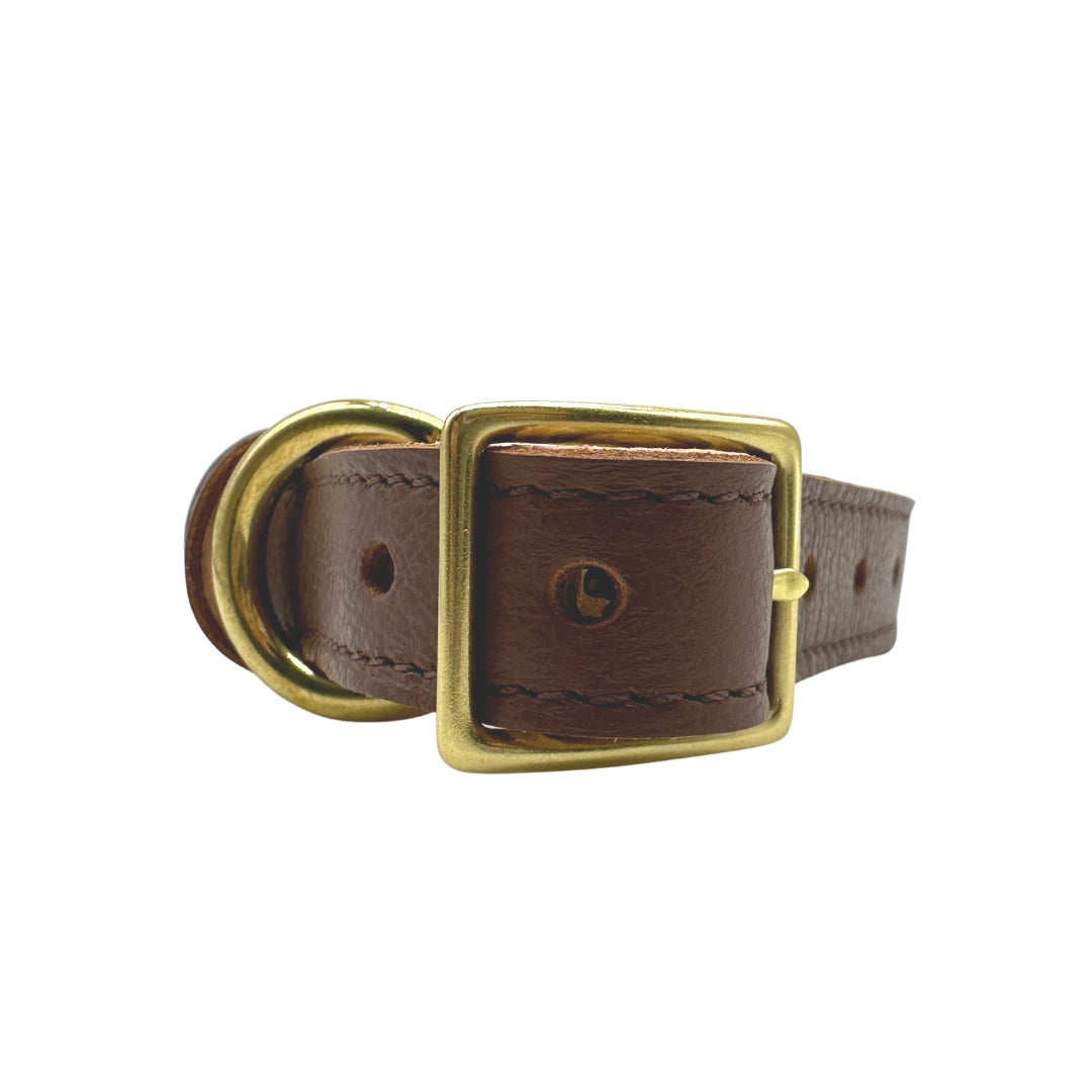 Plain Leather Dog Collar by Bonne et Filou