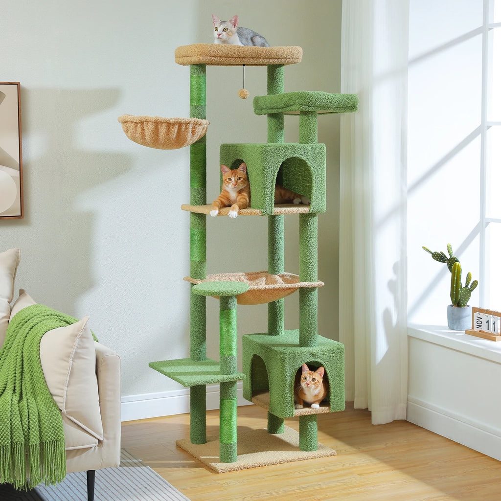 Tall Cat Tree, Multi-Level Tower with Super Large Hammock by Love My Pet