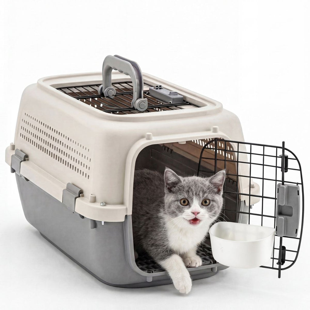 Hard-Sided Dog And Cat Carrier, TSA Airline Approved, For Small To Medium Pets by VetsPetStore