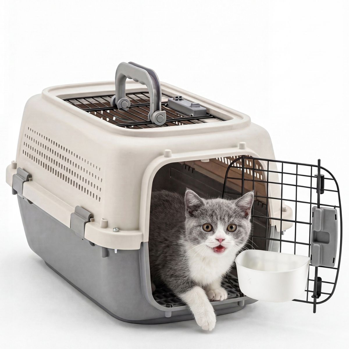 Hard-Sided Dog And Cat Carrier, TSA Airline Approved, For Small To Medium Pets by VetsPetStore