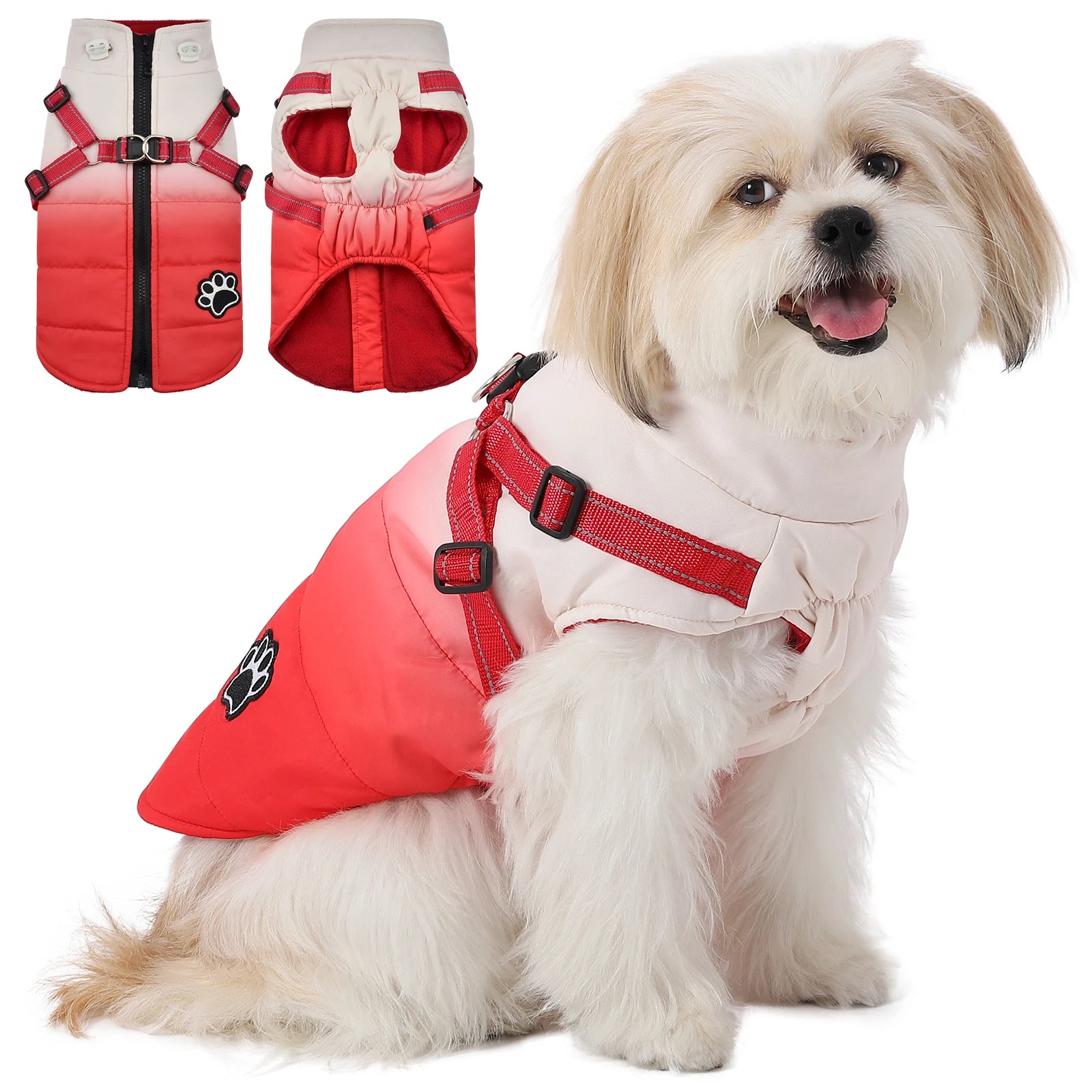 Waterproof Pet Winter Jacket With Harness and Reflective by Love My Pet