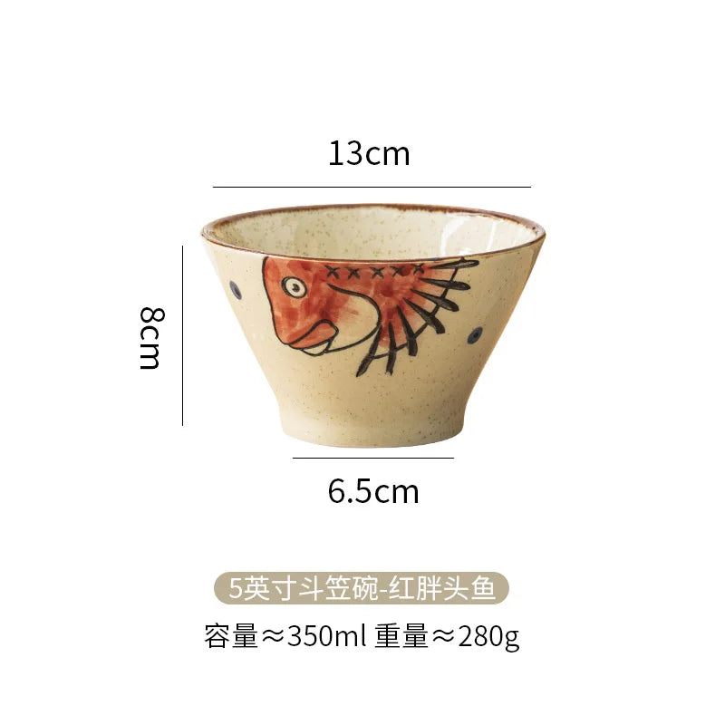 Cartoon Cat Ceramic Bowl hand-painted by Love My Pet