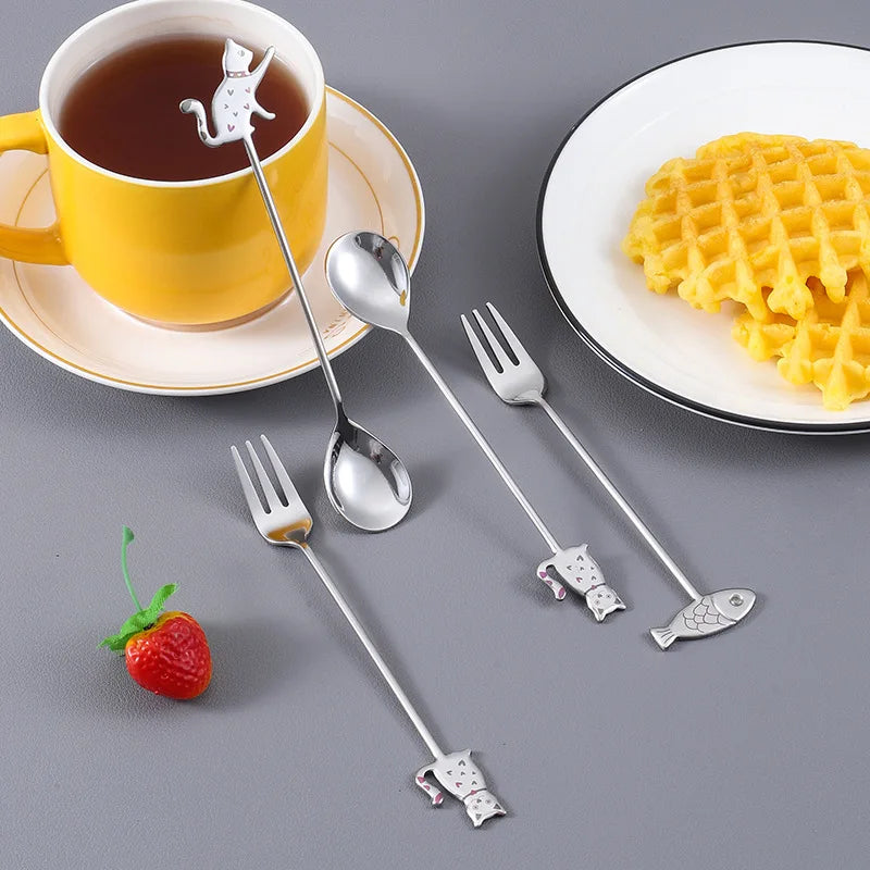 Cute Stainless Steel Cat Shape Teaspoon by Love My Pet