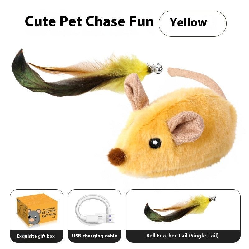 Intelligent Charging Simulation Electric Little Mouse Cat Teaser Toy by Amazing Pet Bargains