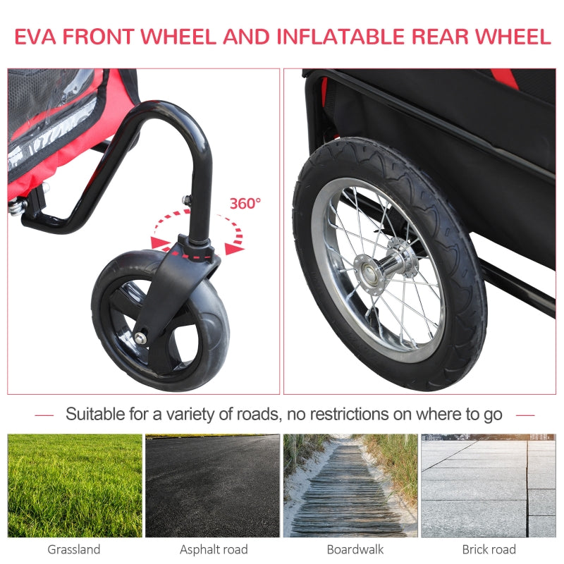 2-in-1, 3 Wheel Pet Jogging Stroller Bike Trailer by Furr Baby Gifts