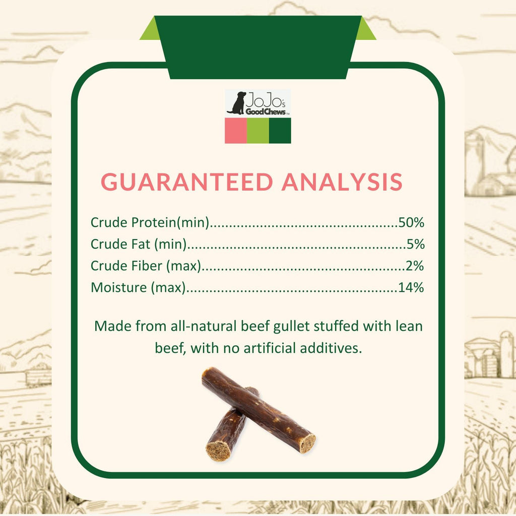All-Natural Beef Stuffed Gullet Dog Treats – Protein-Packed Chews – 6 Inches (25/Case) by American Pet Supplies