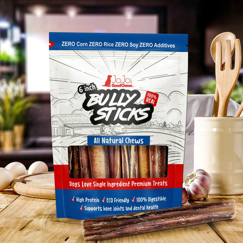 All-Natural Beef Bully Stick Dog Treats, High Protein & Long-Lasting Chews – 6-Inch Thick (3-Pack) by American Pet Supplies