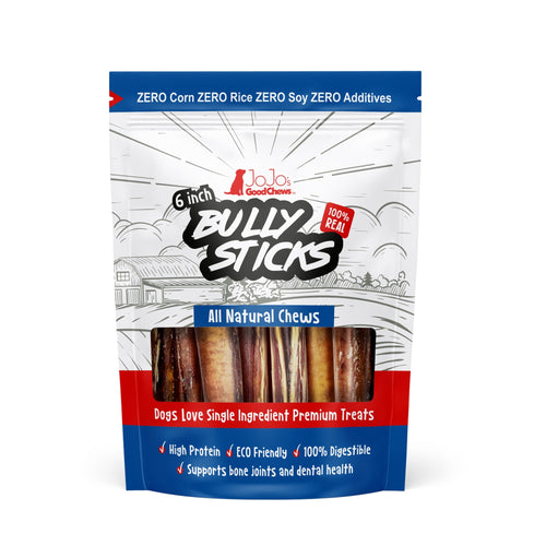 All-Natural Beef Bully Stick Dog Treats, High Protein & Long-Lasting Chews – 6-Inch Thick (3-Pack) by American Pet Supplies