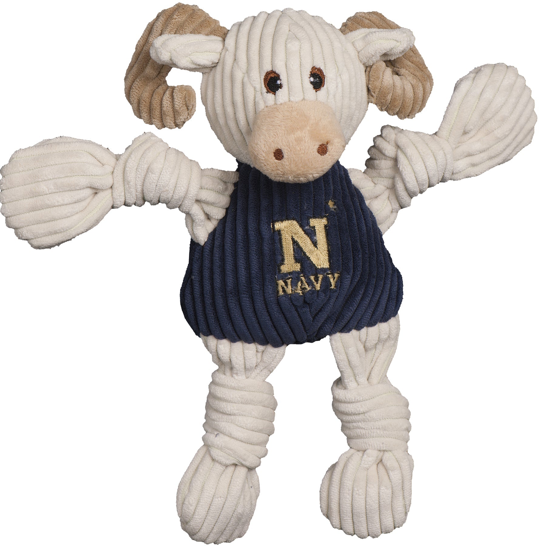 NCAA U.S. Naval Academy, Bill the Goat Knottie® Plush Dog Toy by HuggleHounds