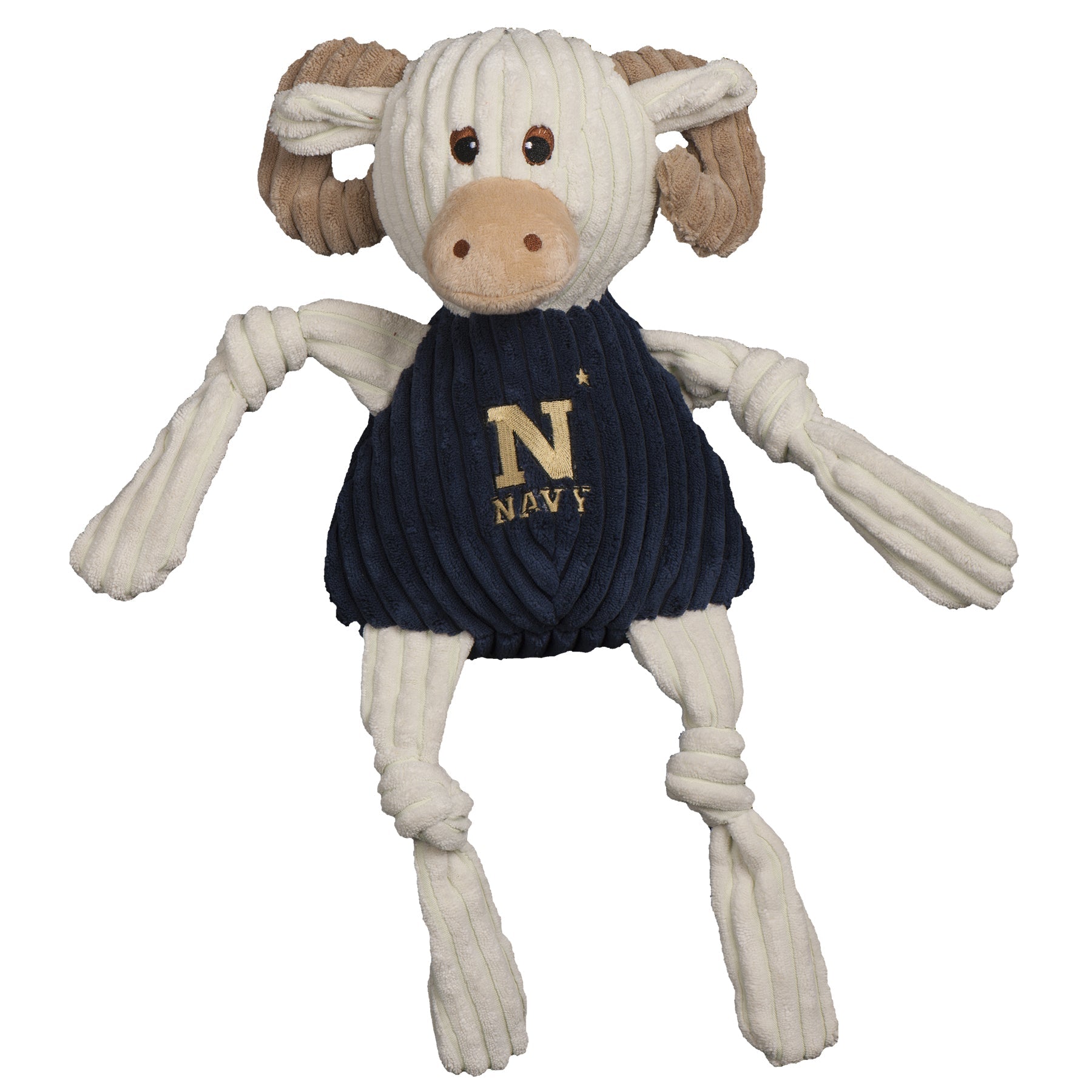NCAA U.S. Naval Academy, Bill the Goat Knottie® Plush Dog Toy by HuggleHounds