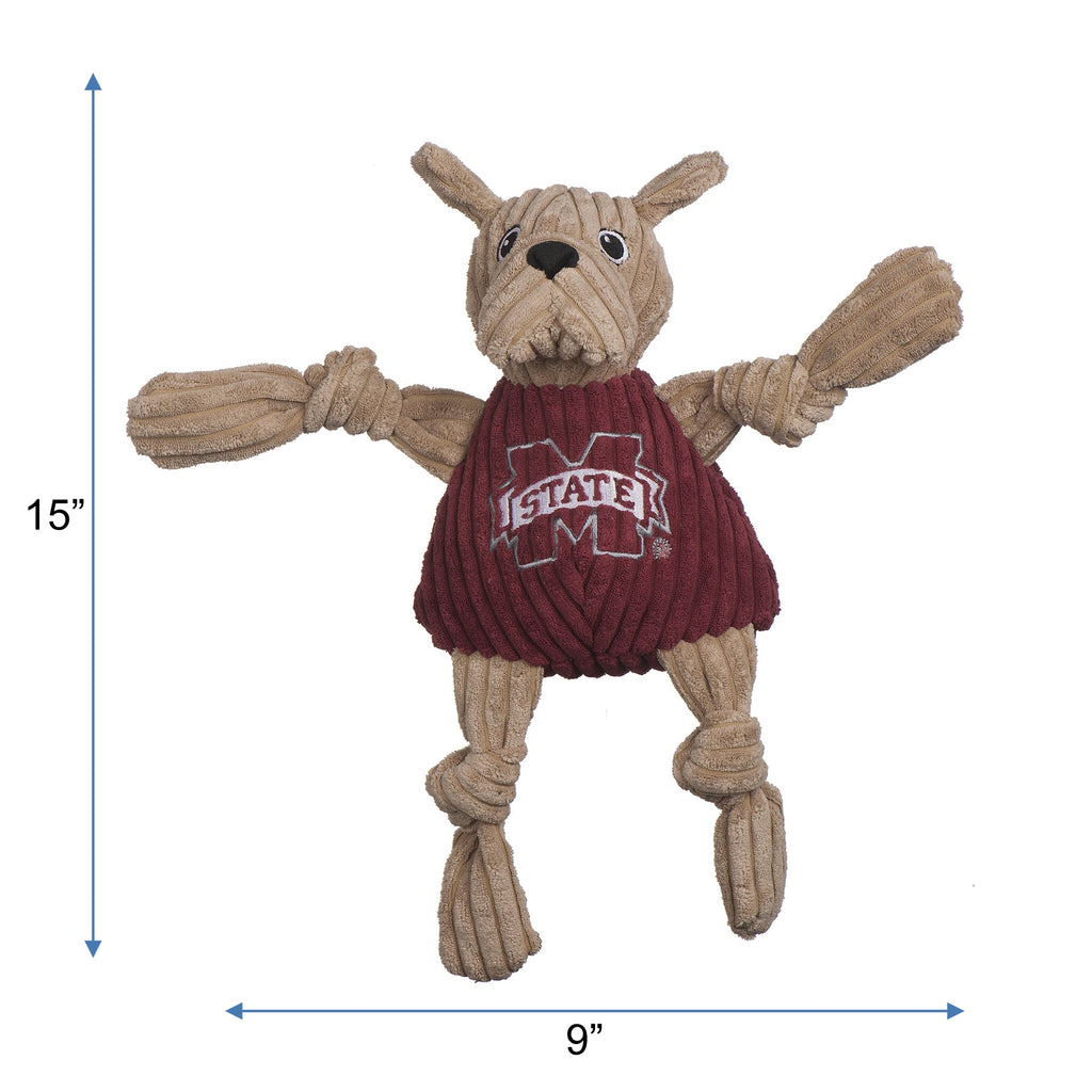 NCAA Mississippi State University, Bully the Bulldog Knottie® Plush Dog Toy by HuggleHounds