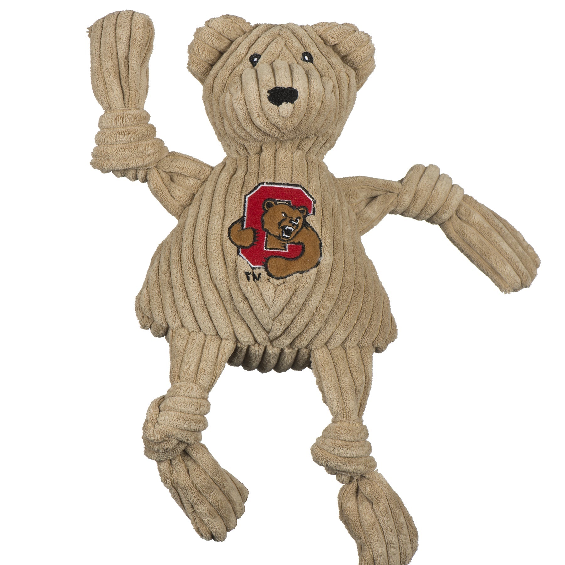 NCAA Cornell University, Big Red Bear Knottie® Plush Dog Toy by HuggleHounds