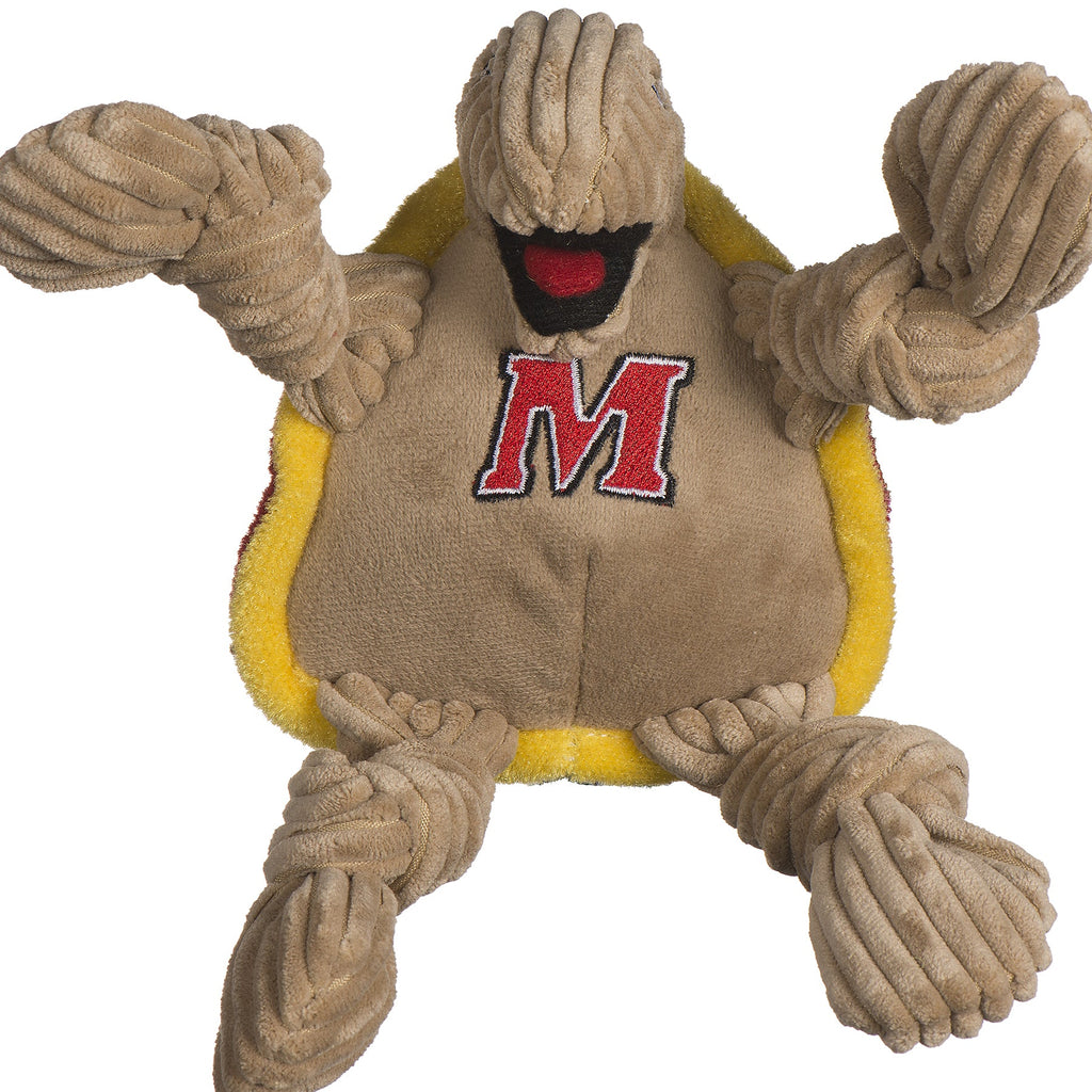 NCAA University of Maryland - Testudo the Terrapin Knottie® Plush Dog Toy by HuggleHounds
