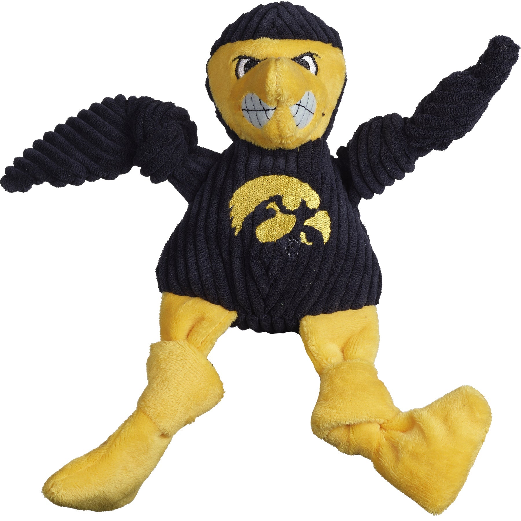 NCAA University of Iowa - Herky the Hawk Knottie® Plush Dog Toy by HuggleHounds