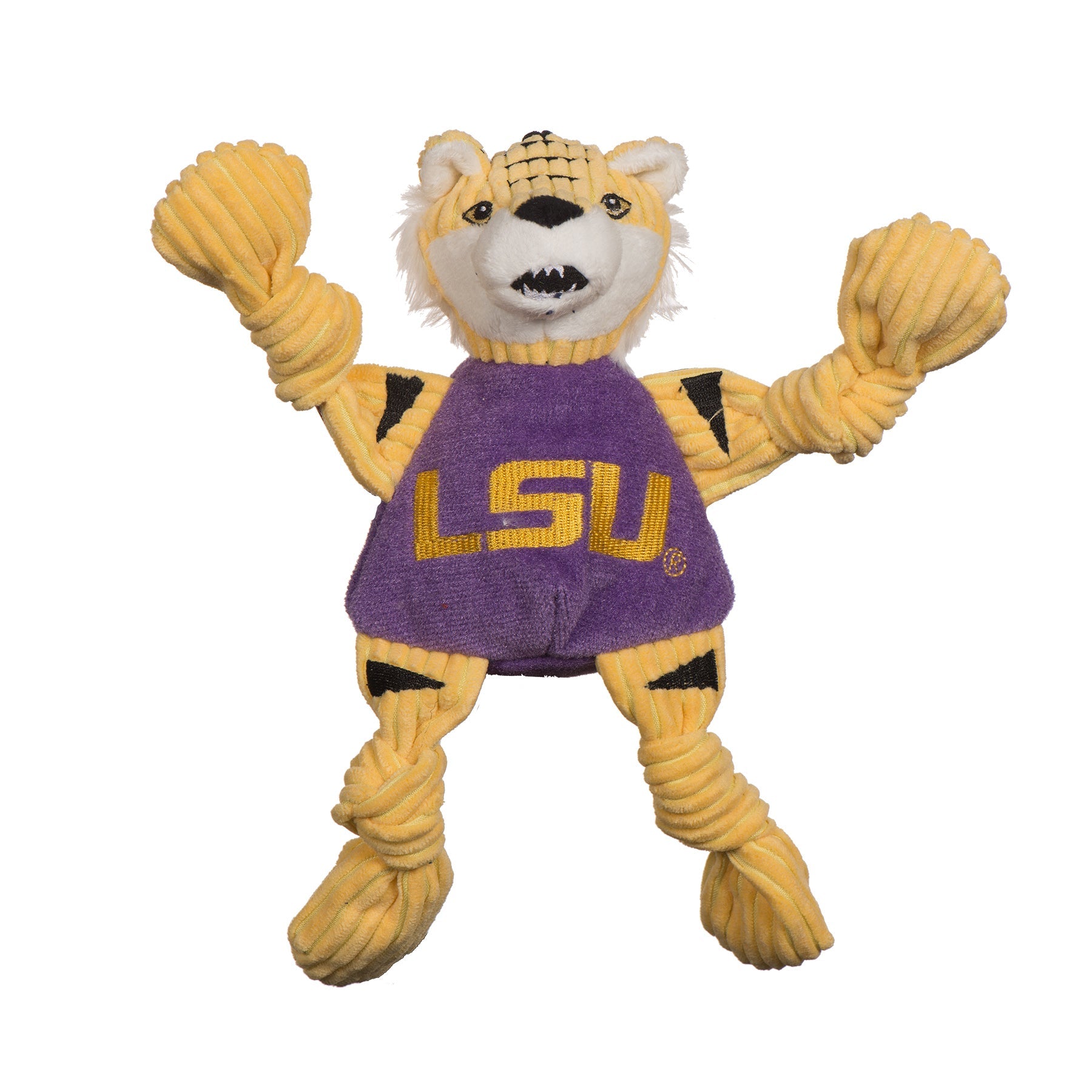 NCAA Louisiana State University, Mike the Tiger Knottie® Plush Dog Toy by HuggleHounds