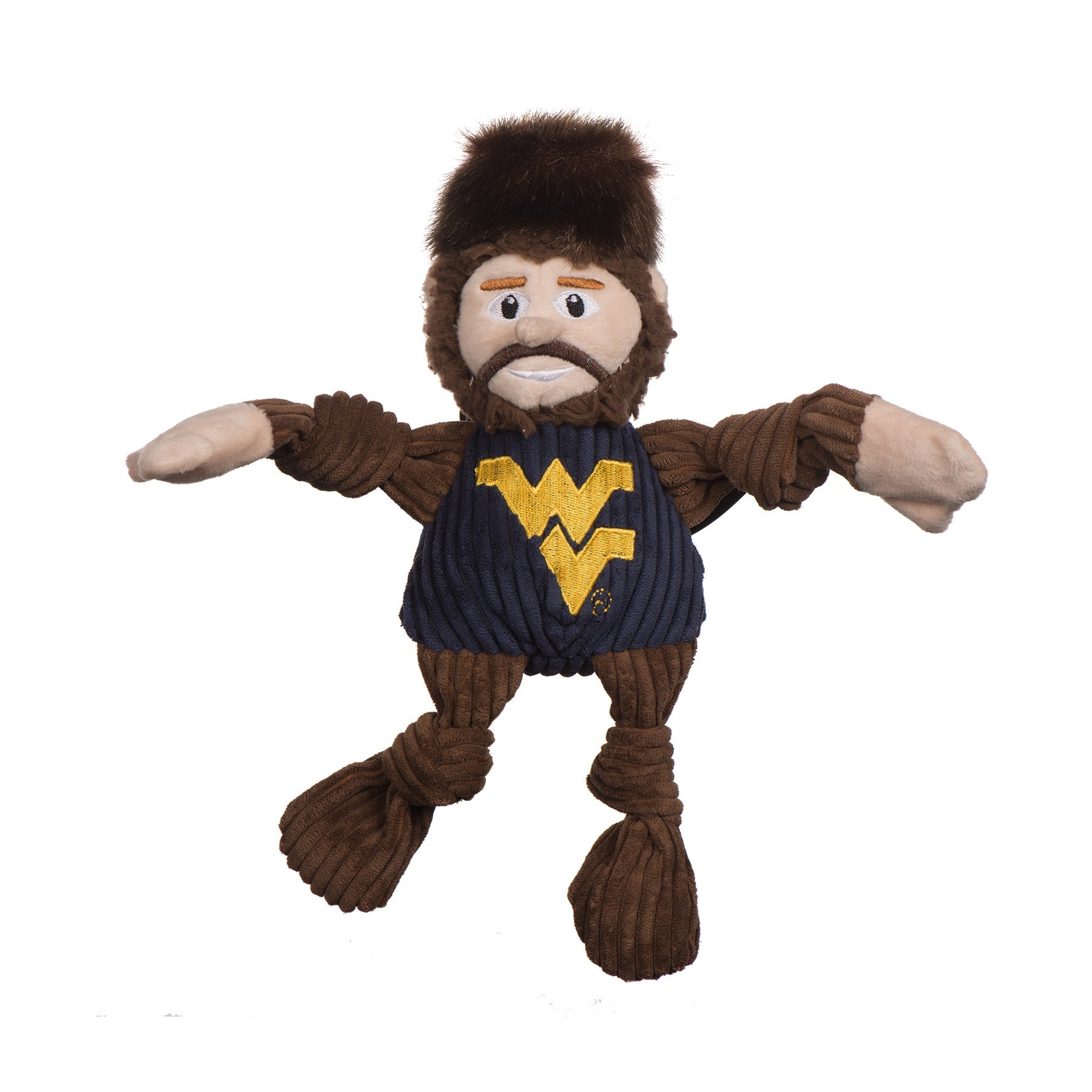 NCAA West Virginia University, Mountaineer Knottie® Plush Dog Toy by HuggleHounds