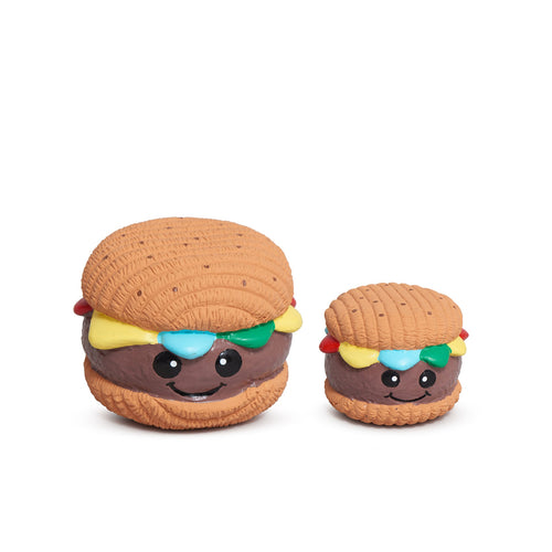 Big Buns Foodies Hamburger Ruff-Tex® Latex Ball Dog Toy by HuggleHounds