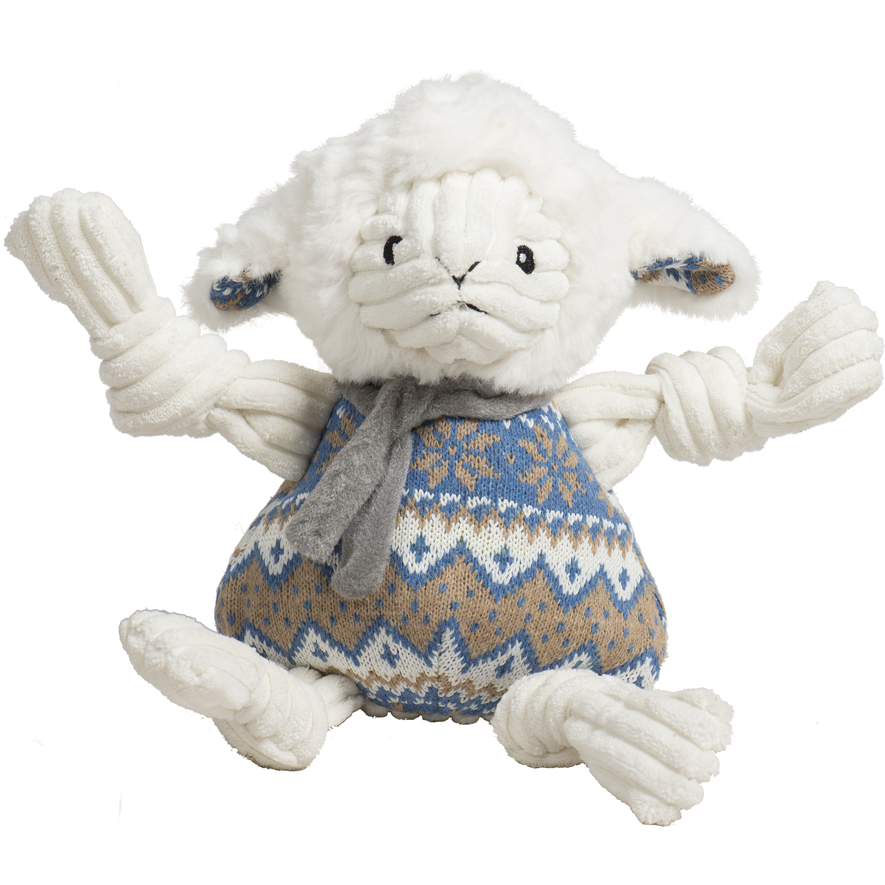 Leo Lamb Plush Dog Toy Knottie® by HuggleHounds