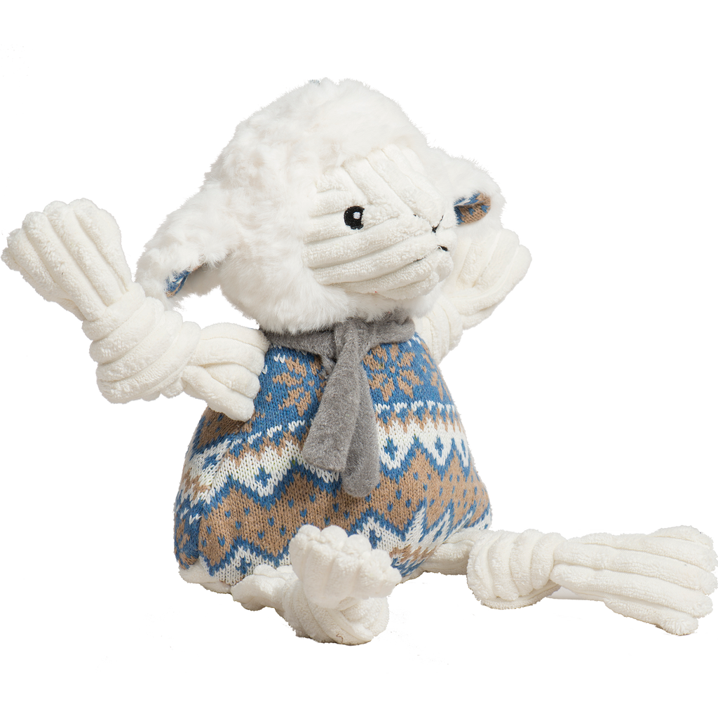 Leo Lamb Plush Dog Toy Knottie® by HuggleHounds