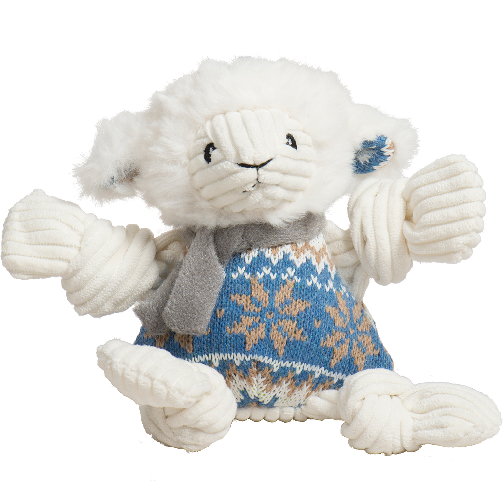 Leo Lamb Plush Dog Toy Knottie® by HuggleHounds