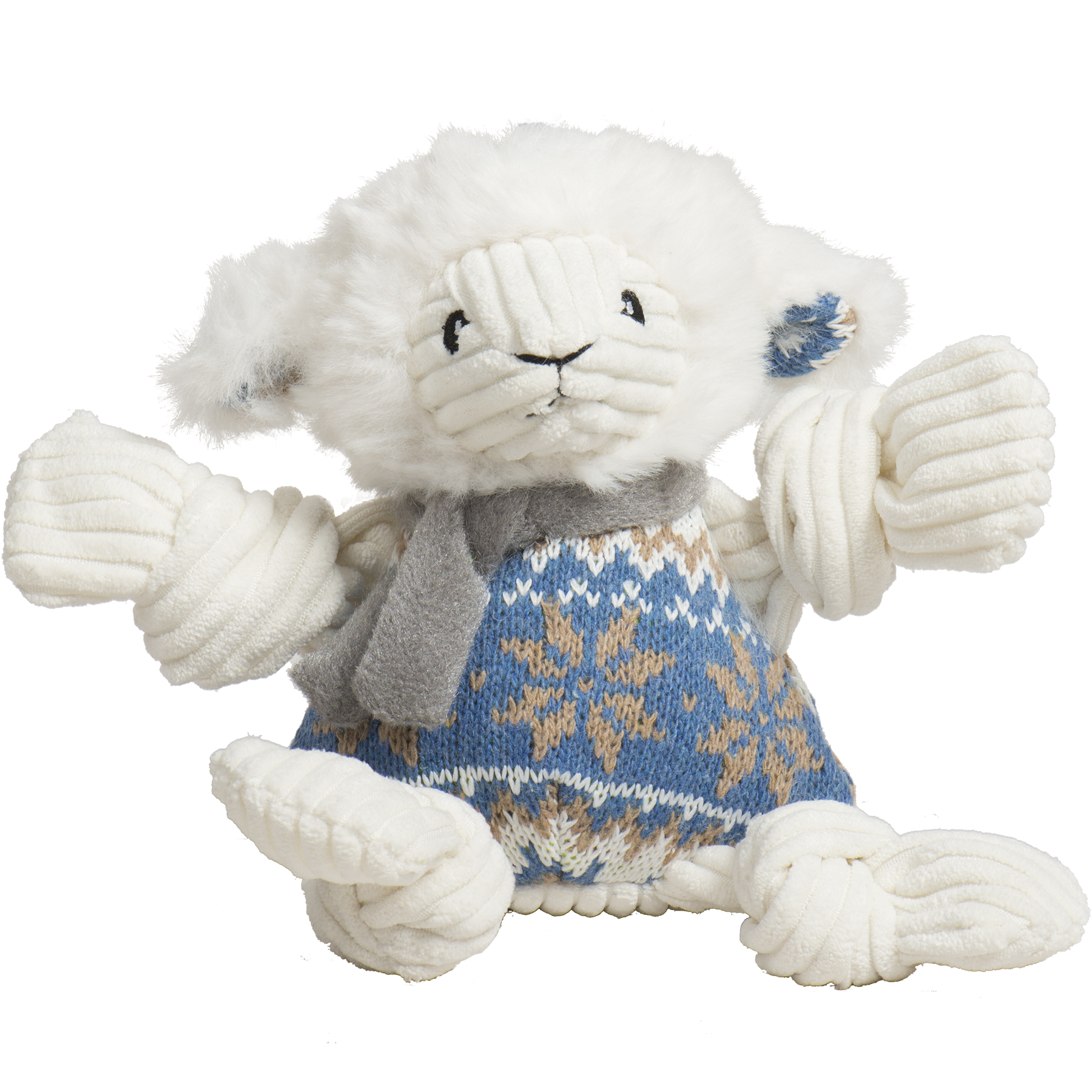 Leo Lamb Plush Dog Toy Knottie® by HuggleHounds