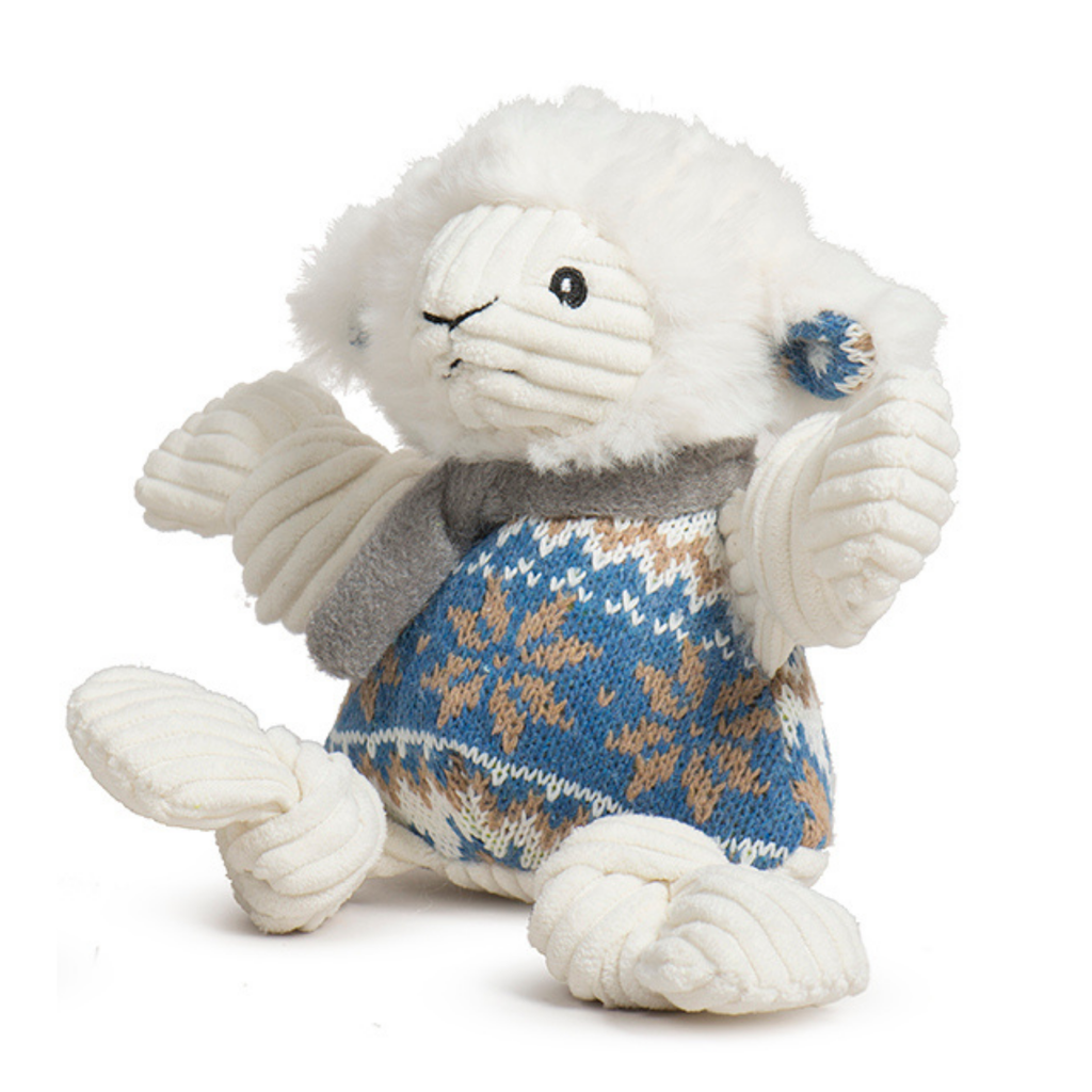 Leo Lamb Plush Dog Toy Knottie® by HuggleHounds