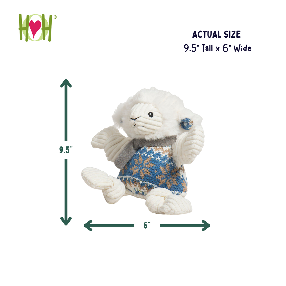 Leo Lamb Plush Dog Toy Knottie® by HuggleHounds