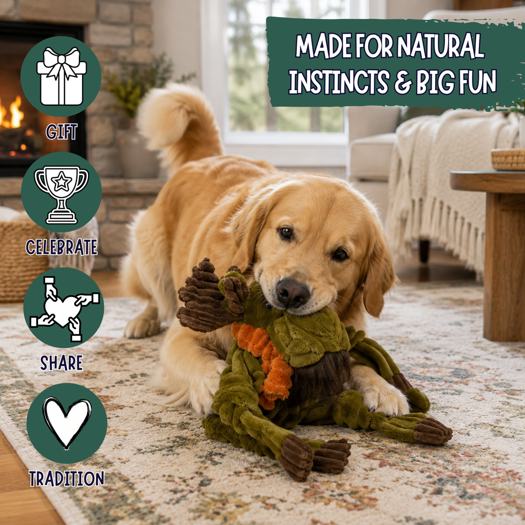 Milo Moose Plush Dog Toy Knottie® by HuggleHounds