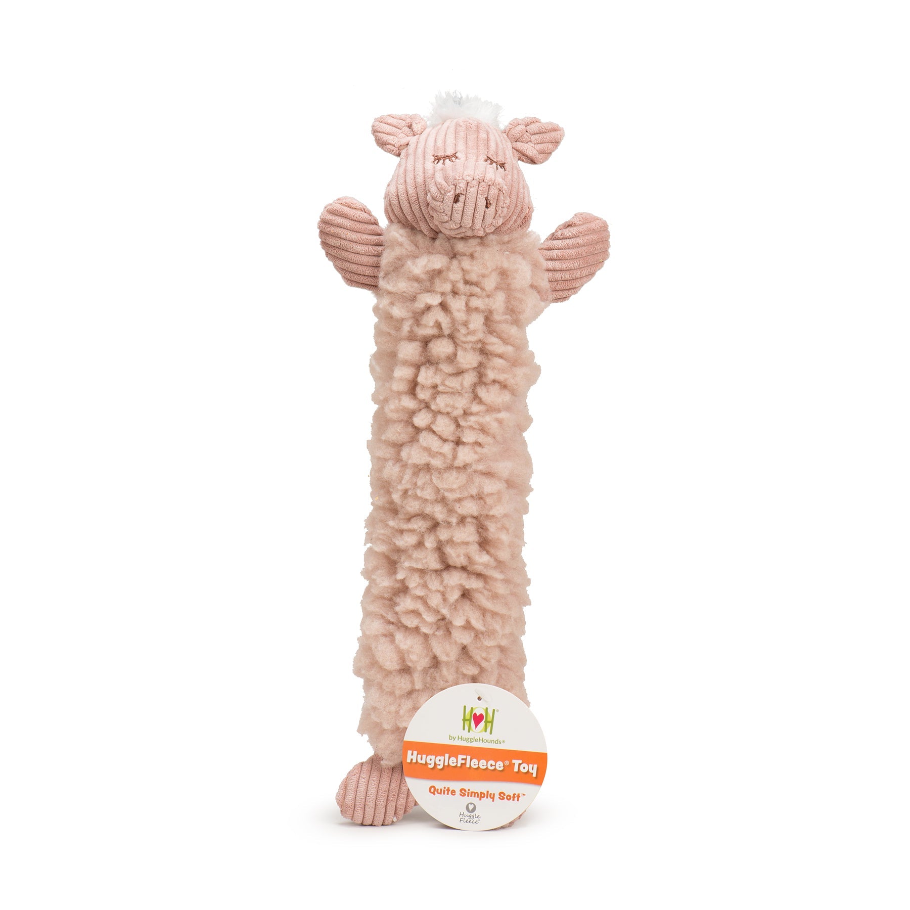 Penelope Pig Fluffer Long & Lovelie™ Durable Plush Dog Toy by HuggleHounds