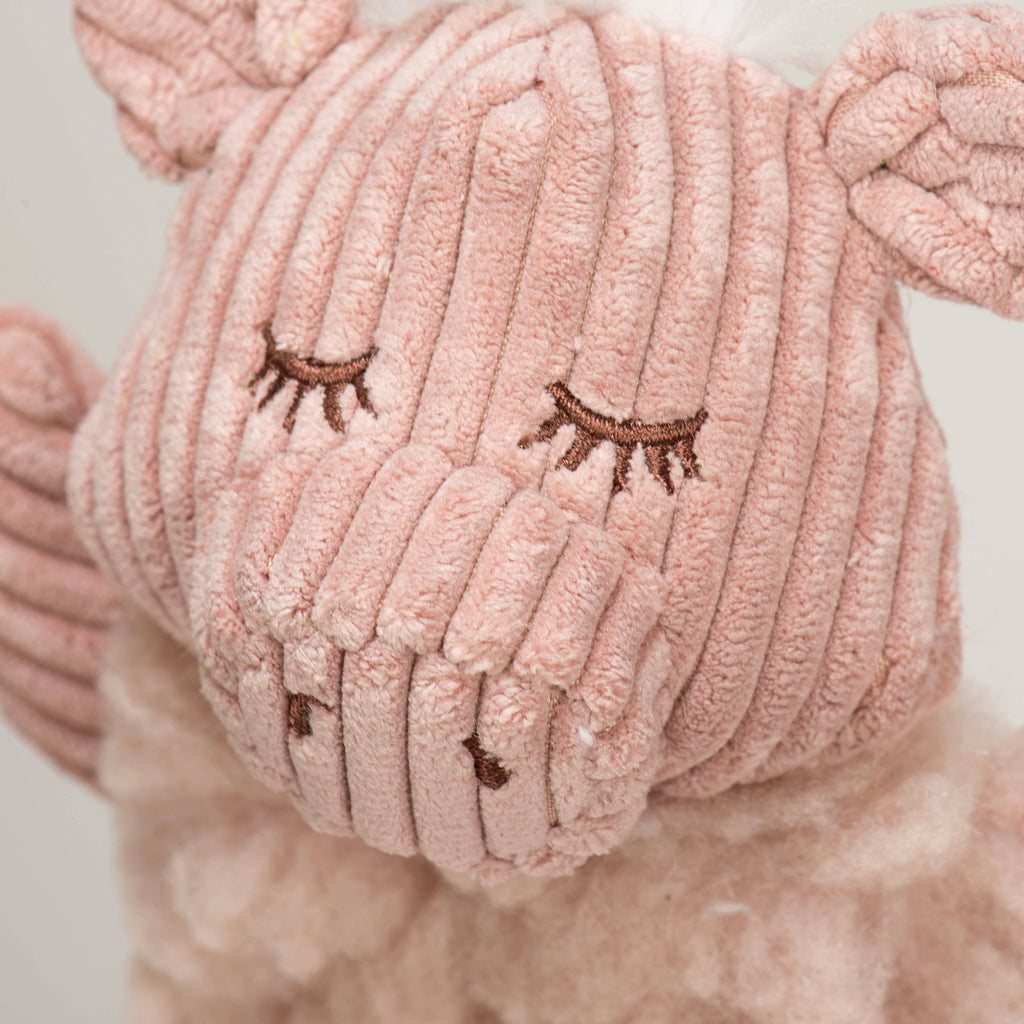 Penelope Pig Fluffer Long & Lovelie™ Durable Plush Dog Toy by HuggleHounds
