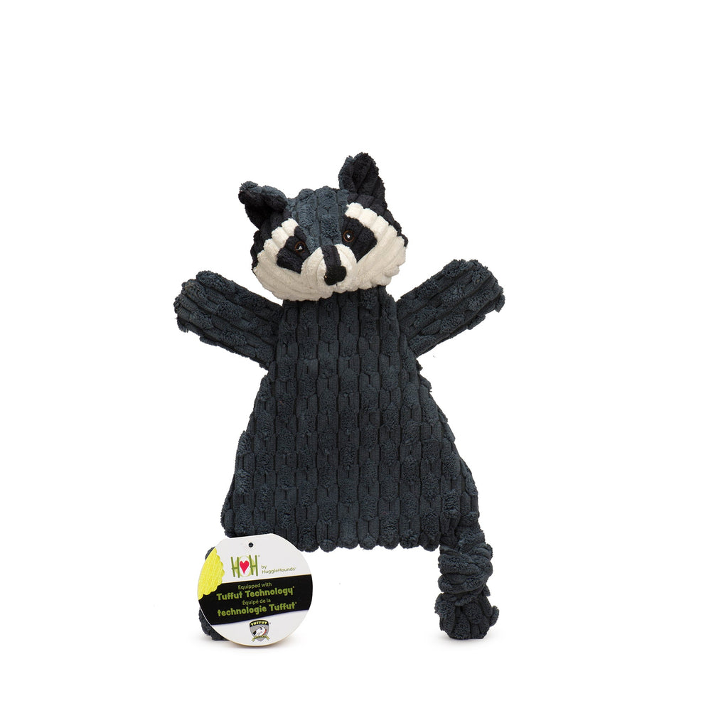 Reggie Raccoon HuggleFlatties™ Durable Plush Dog Toy by HuggleHounds