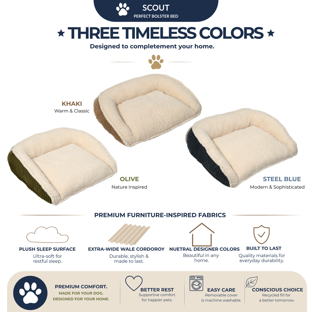 Scout Perfect Bolster Dog Bed by HuggleHounds