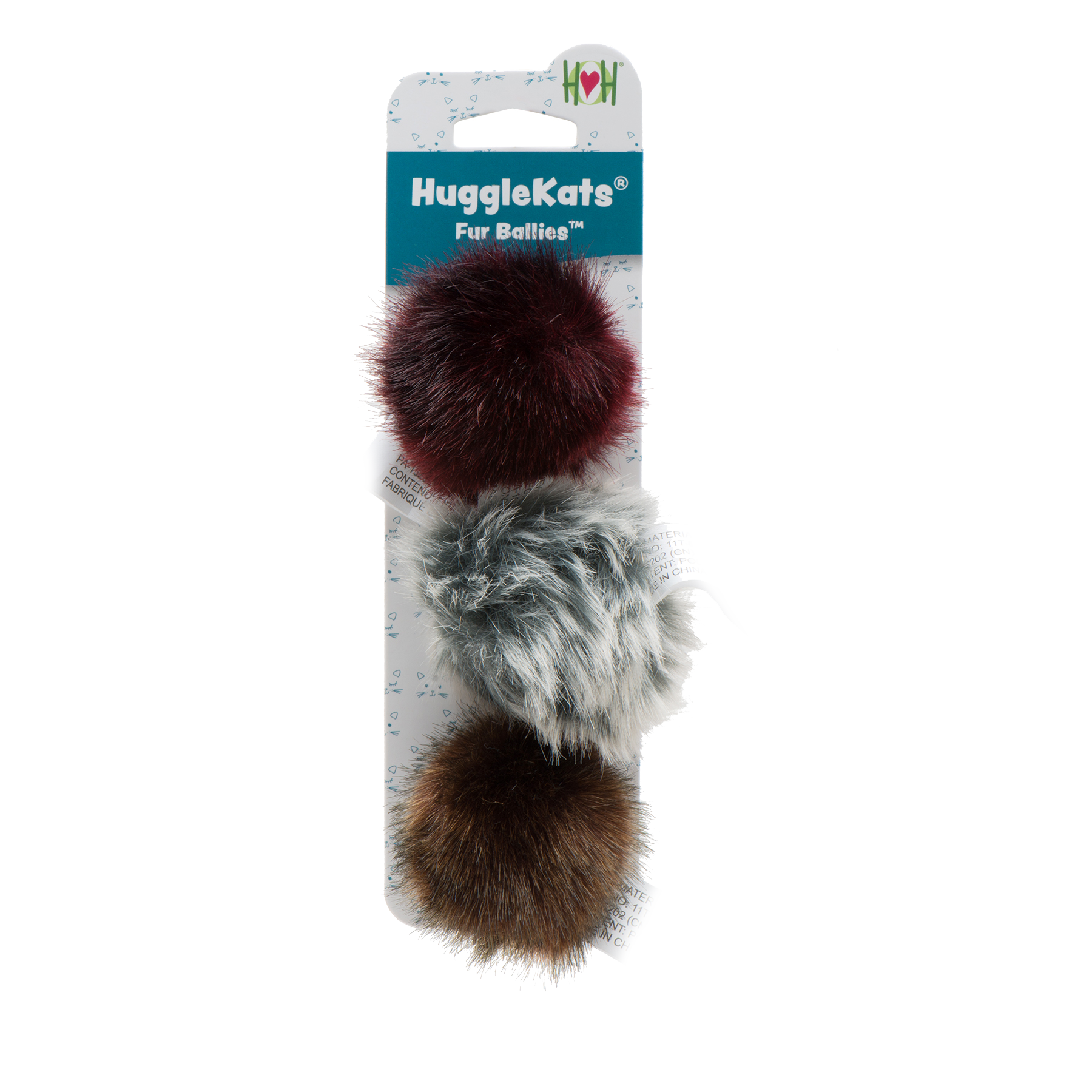 HuggleKats® Fur Ballies Cat Toys, 3 Pack by HuggleHounds