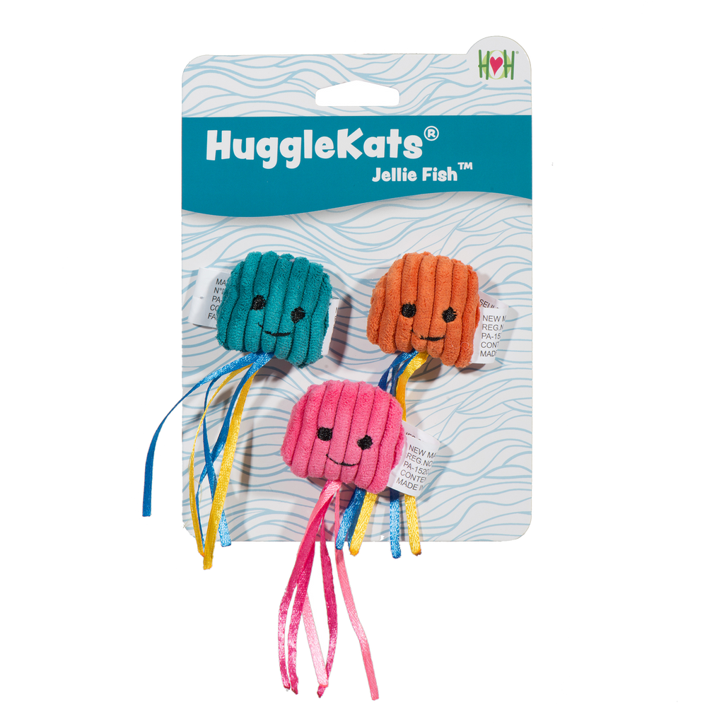 HuggleKats® Jellie Fish Cat Toys, 3 Pack by HuggleHounds