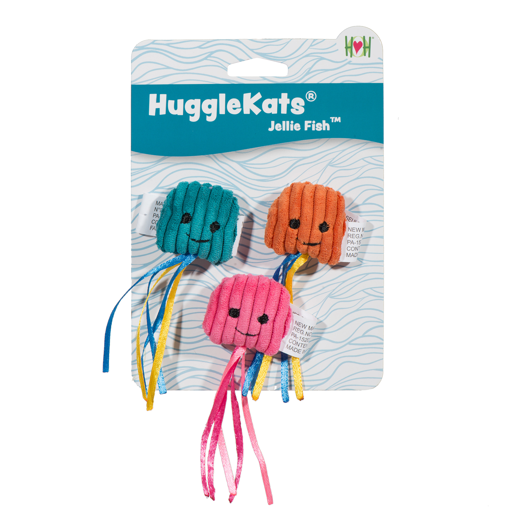 HuggleKats® Jellie Fish Cat Toys, 3 Pack by HuggleHounds