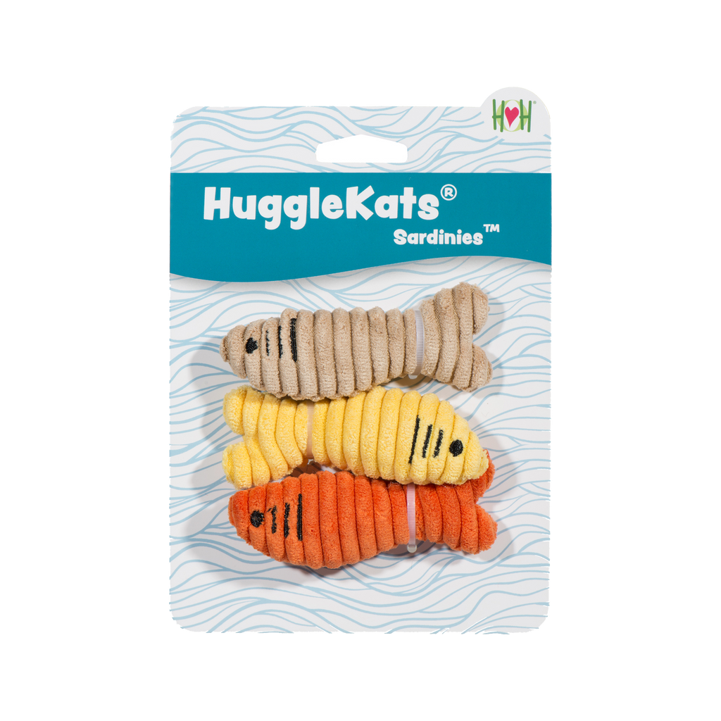 HuggleKats® Sardinies Cat Toys, 3 Pack by HuggleHounds